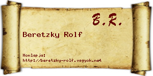 Beretzky Rolf névjegykártya